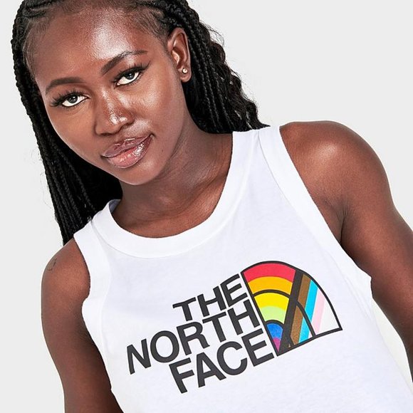 NWT $40 THE NORTH FACE Women S Dome LOGO Cropped Tank Top White Sleeveless Top - Picture 4 of 10